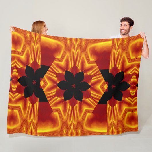 ボヘミアン火災の花88 フリースブランケット (インサイチュ)