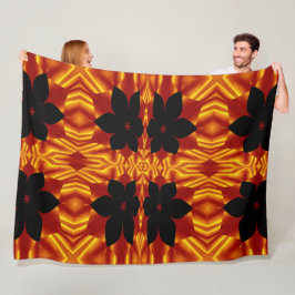 ボヘミアン火災の花89 フリースブランケット