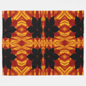 ボヘミアン火災の花89 フリースブランケット (正面(横))