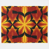 ボヘミアン火災の花91 フリースブランケット (正面(横))