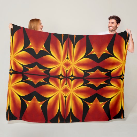 ボヘミアン火災の花92 フリースブランケット (インサイチュ)