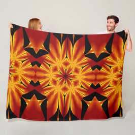 ボヘミアン火災の花93 フリースブランケット