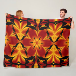 ボヘミアン火災の花94 フリースブランケット