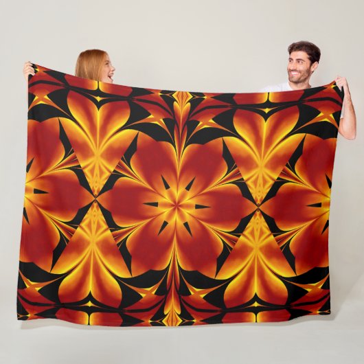 ボヘミアン火災の花94 フリースブランケット (インサイチュ)