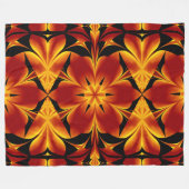 ボヘミアン火災の花94 フリースブランケット (正面(横))