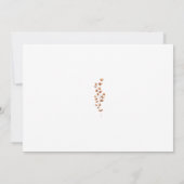 ボヘミアン焦げオレンジ素朴色のフローラ結婚ズ セーブザデート (裏面)