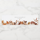 ボヘミアン焼けオレンジ秋フローラ ペットボトルラベル (シングルラベル)