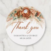 ボヘミアン熱帯テラコッタフラワーパーム結婚ズ フェイバータグ (裏面)