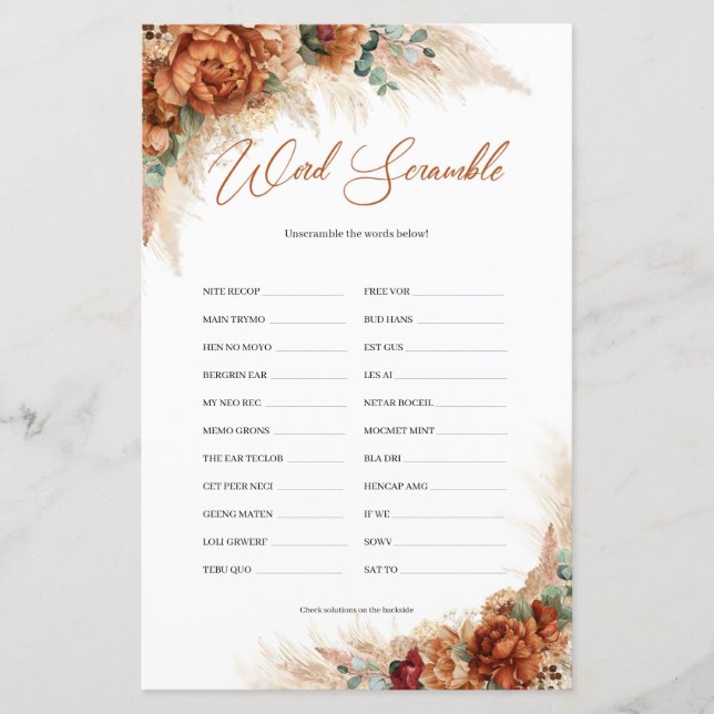 ボヘミアン熱帯ビーチテラコッタワードスクランブル (正面)