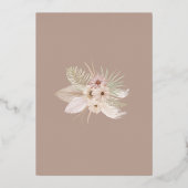 ボヘミアン熱帯フローラ結婚フレーム 箔招待状 (裏面)