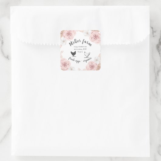 ボヘミアン熱帯フローラ農家の卵パック スクエアシール (バッグ)