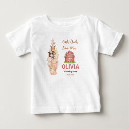 ボヘミアン牧場動物の1歳の誕生日 | かわいい田舎の納屋 ベビーTシャツ