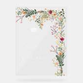 ボヘミアン牧草地の野草は、卒業を歓迎 アクリルサイン (正面)