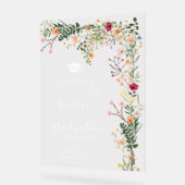 ボヘミアン牧草地の野草は、卒業を歓迎 アクリルサイン (傾斜)