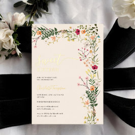 ボヘミアン牧草地ワイルドフラワーズ春スウィート16 箔招待状