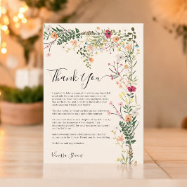 ボヘミアン牧草地ワイルドフラワー春卒業 サンキューカード