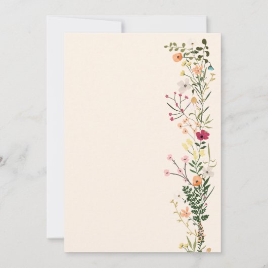 ボヘミアン牧草地ワイルドフラワー春卒業 案内状 (裏面)