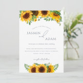 ボヘミアン王室のブルーオプルンスヒマワリ結婚ズ 招待状 (スタンド正面)