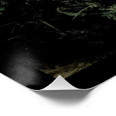 ボヘミアン白デイジーワイルドフラワー黒フローラ ポスター (コーナー)