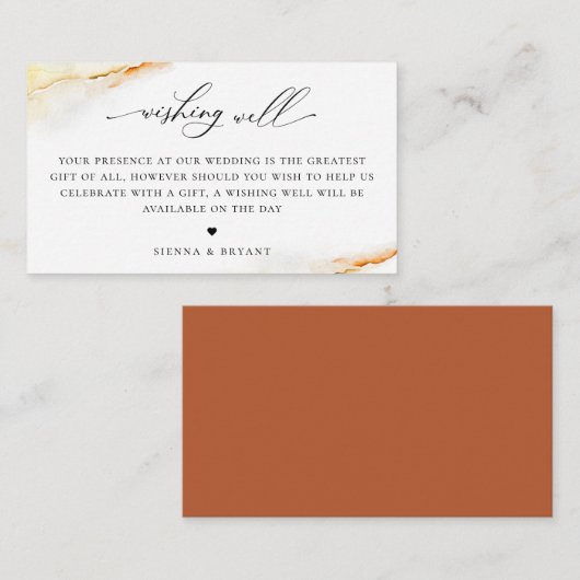 ボヘミアン砂漠の水の色結婚の願い井戸 エンクロージャーカード (正面/裏面)