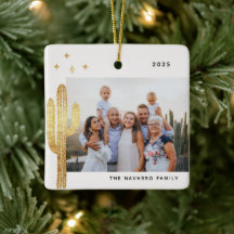 ボヘミアン砂漠サボテン写真セラミックオーナメント