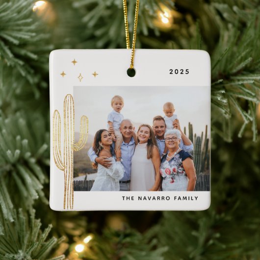 ボヘミアン砂漠サボテン写真セラミックオーナメント セラミックオーナメント (ツリー)