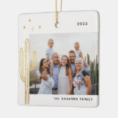 ボヘミアン砂漠サボテン写真セラミックオーナメント セラミックオーナメント (左)