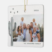 ボヘミアン砂漠サボテン写真セラミックオーナメント セラミックオーナメント (左)