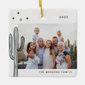 ボヘミアン砂漠サボテン写真セラミックオーナメント セラミックオーナメント (正面)