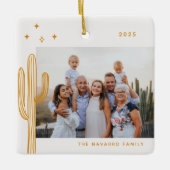 ボヘミアン砂漠サボテン写真セラミックオーナメント セラミックオーナメント (正面)