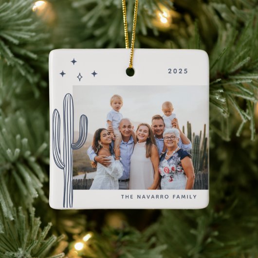 ボヘミアン砂漠サボテン写真セラミックオーナメント セラミックオーナメント (ツリー)