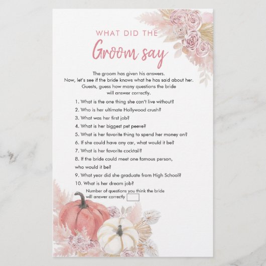 ボヘミアン秋のラブカボチャ何グルームカードを言う (正面)