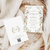 ボヘミアン秋の牧草地フラワーリース秋の結婚式 招待状