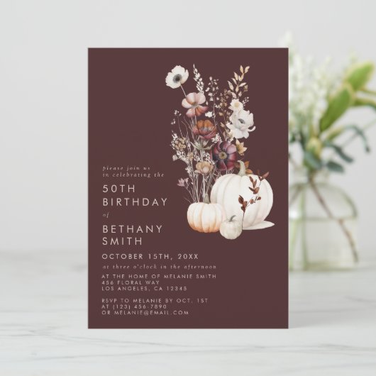 ボヘミアン秋の誕生日パーティー 招待状 (スタンド正面)