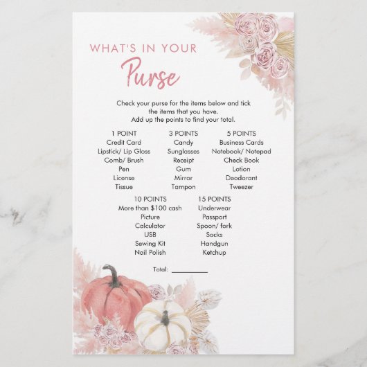 ボヘミアン秋インラブカボチャあなたの財布の中に何があるか (正面)