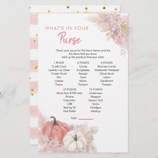 ボヘミアン秋インラブカボチャあなたの財布の中に何があるか (正面/裏面)