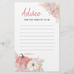 ボヘミアン秋インラブカボチャアドバイスカード