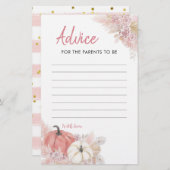 ボヘミアン秋インラブカボチャアドバイスカード (正面/裏面)