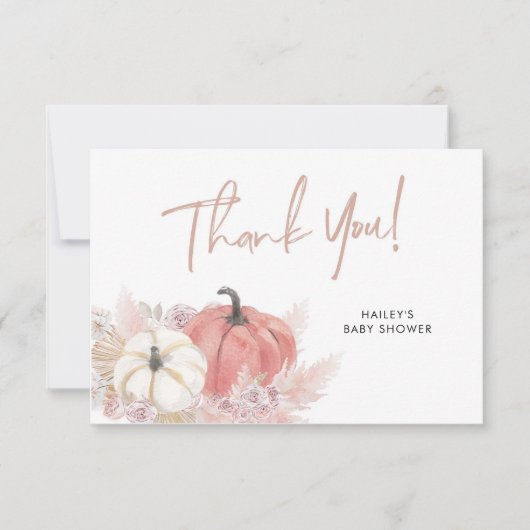 ボヘミアン秋インラブカボチャサンキューカード サンキューカード (正面)