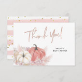 ボヘミアン秋インラブカボチャサンキューカード サンキューカード (正面/裏面)