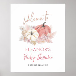 ボヘミアン秋インラブパンプキンウェルカムサイン ポスター