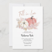 ボヘミアン秋インラブパンプキンブライダルシャワー 招待状 (正面)