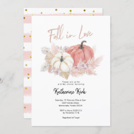 ボヘミアン秋インラブパンプキンブライダルシャワー 招待状