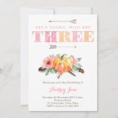 ボヘミアン秋ガール3rd誕生日パーティー 招待状 (正面)