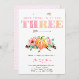 ボヘミアン秋ガール3rd誕生日パーティー 招待状