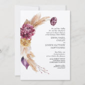 ボヘミアン秋ブルゴーニュフローラ結婚式招待状 招待状 (正面)