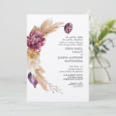 ボヘミアン秋ブルゴーニュフローラ結婚式招待状 招待状 (スタンド正面)