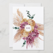 ボヘミアン秋ブルゴーニュフローラ結婚式招待状 招待状 (裏面)