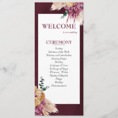 ボヘミアン秋ブルゴーニュフローラ結婚式 プログラム (正面)