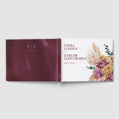 ボヘミアン秋ブルゴーニュ結婚フローラ ゲストブック (全面)